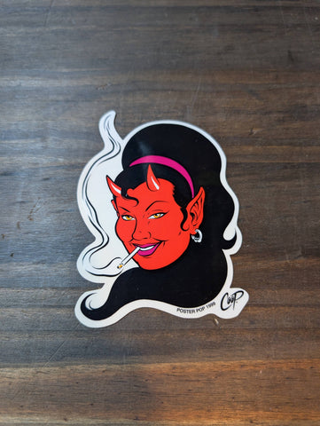 COOP DEVIL GIRL HEAD  STICKER
