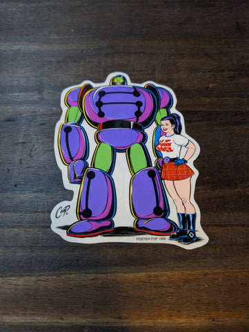 COOP ROBOT AND PUNK GIRL  STICKER