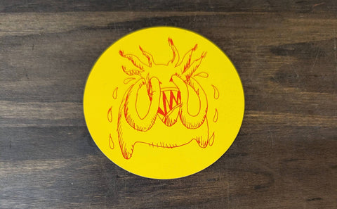 RADIOHEAD AMNESIAC YELLOW CIRCLE STICKER