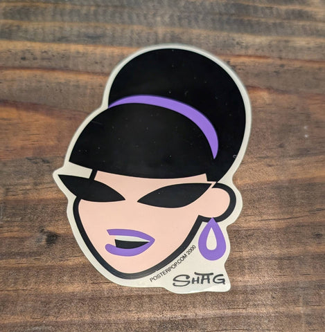 SHAG MOD GIRL HEAD  STICKER