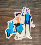 SHAG SCOOTER COUPLE  STICKER