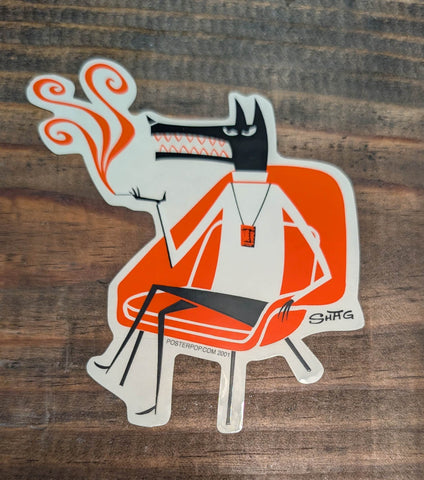 SHAG SMOKING WOLF  STICKER