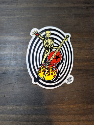 VINCE RAY SKELETON BASS  STICKER