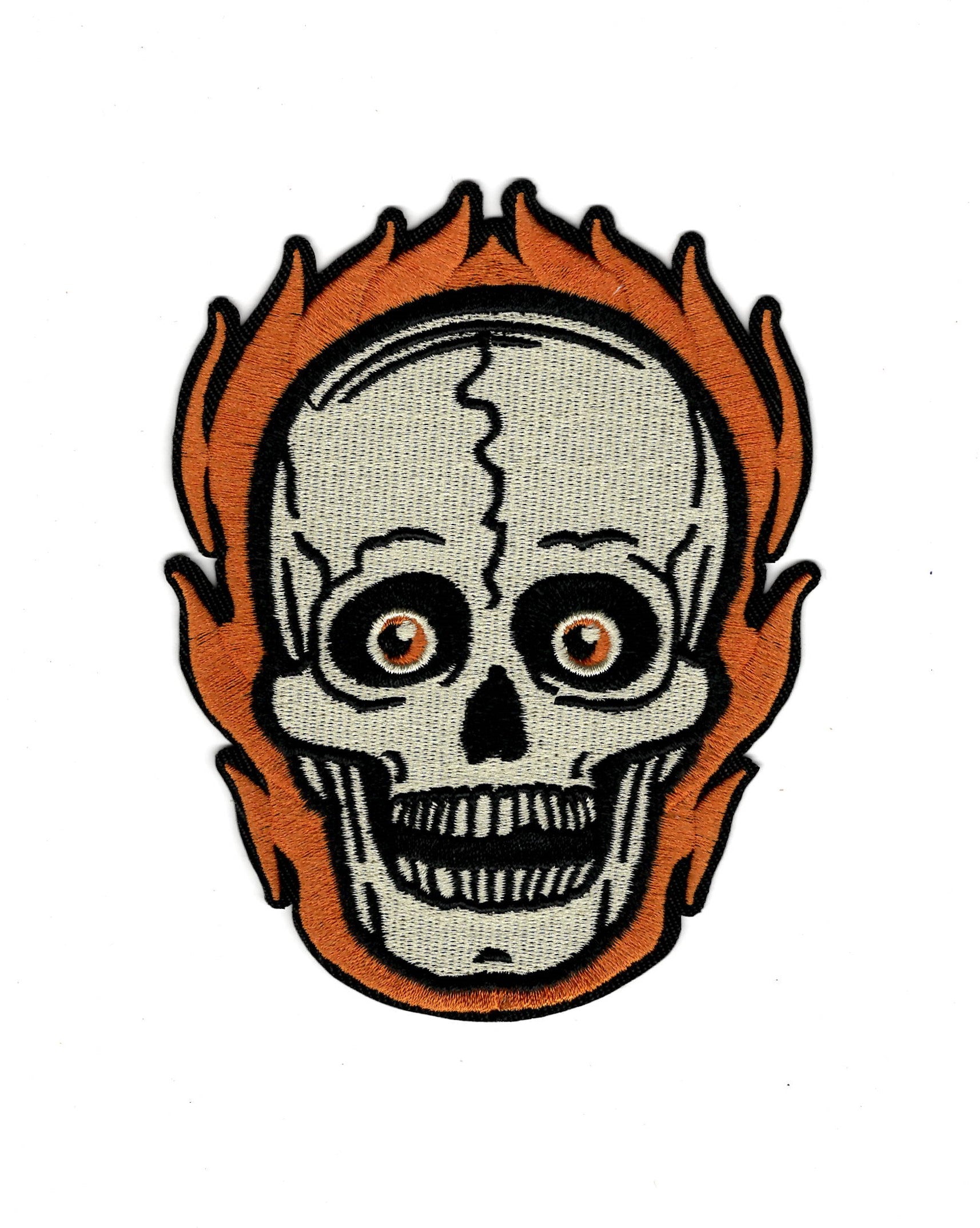 FLAMING SKULL patch – Atomic Art and Music