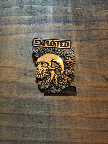 EXPLOITED LETS START A WAR LOGO  Enamel Pin