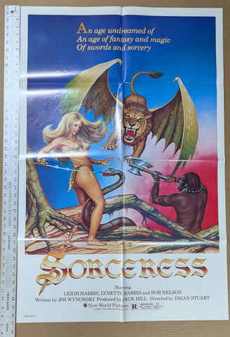 SORCERESS  - FOLDED-  original movie poster