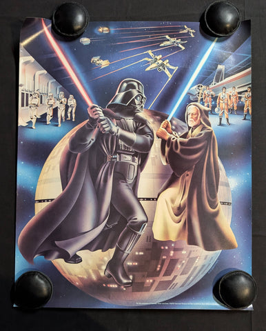 STAR WARS DARTH VADAR BEN KENOBI LIGHTSABER DUEL CASCADE , CHEER , DAWN PROMO POSTERS