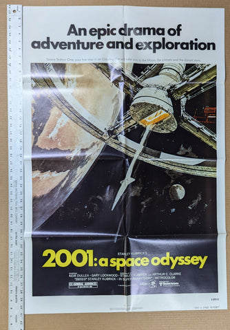 2001 A SPACE ODYSSEY - REISSUE 1980  - FOLDED-  original movie poster