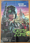 CRIME ZONE -FOLDED - original movie poster