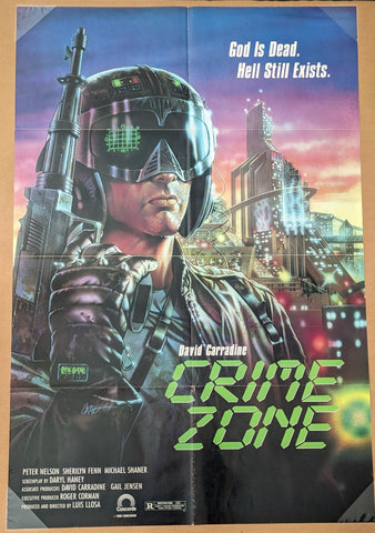 CRIME ZONE -FOLDED - original movie poster