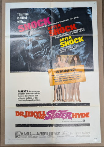 DR JEKYLL and SISTER HYDE ORIGINAL MOVIE POSTER