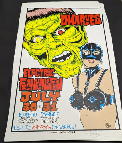 DWARVES ELECTRIC FRANKENSTEIN - ROLLED CONCERT-    original concert  poster