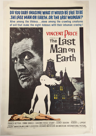 THE LAST MAN ON EARTH  - ROLLED LINEN BACK - original movie poster