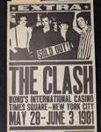 THE CLASH ORIGINAL TOUR POSTER 1981