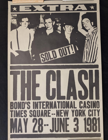 THE CLASH ORIGINAL TOUR POSTER 1981