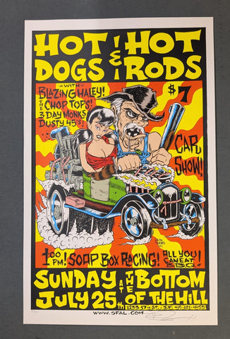 HOTDOGS AND HOTRODS original concert  poster