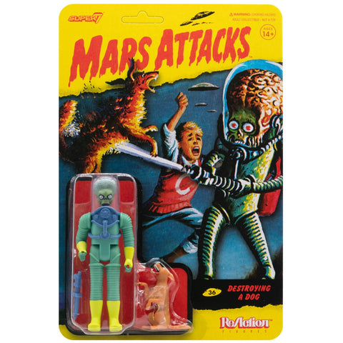 MARS ATTACK DESTROYING A DOG  Super 7 ReAction Figure