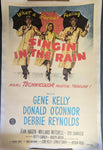 SINGIN IN THE RAIN ORIGINAL 1952 MOVIE POSTER LINEN BACKED